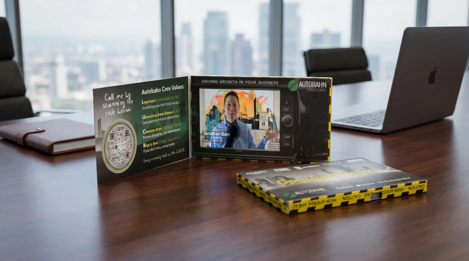 Video business card with HD screen
